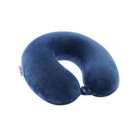 Egret Nackenkissen aus Memory-Schaum für Reisen – ergonomische Unterstützung für Kopf, Nacken & Kinn – Komfort für Flugzeug, Auto, Büro (Marineblau)