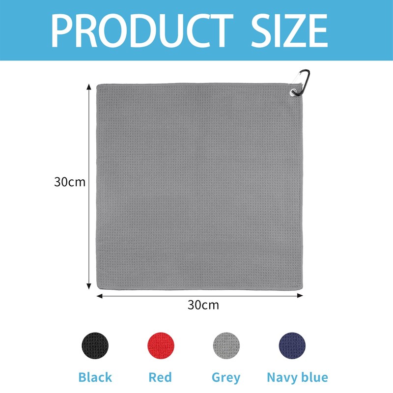 Haluway 4 Pack Golf Towels, 11.8"x11.8" Microfiber Waffle Pattern Towels