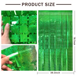 Green Tinsel Backdrop, Green Foil Fringe Curtain, Green Streamers Party Decorations, Christmas Decorations, Dinosaur Birthday Decorations, Jungle Theme Decorations, Football Decorations for Party