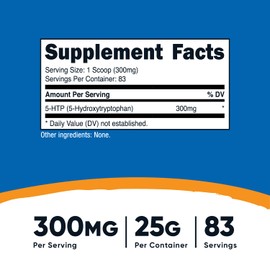 Nutricost 5-HTP Powder 25 Grams (300mg Per Serving) - Gluten Free & Non-GMO, Pure 5-htp