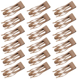 Mbsomnus 18pcs Snap Hair Clips Double Grip Hair Clips Metal Hair Barrettes Women Hair Clips for Hair Making Girls Hair Styling Salon Hair Accessories (Curry)