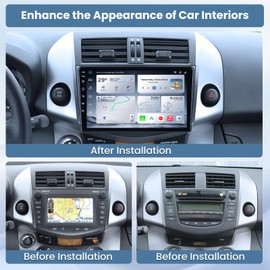 [4 + 64G] for Toyota RAV4 Radio 2007-2012: 9" 1280 * 800 HD Touch Screen Stereo with Wireless CarPlay Android Auto 5G WiFi GPS Bluetooth 5.0 AM FM RDS SWC Backup Camera