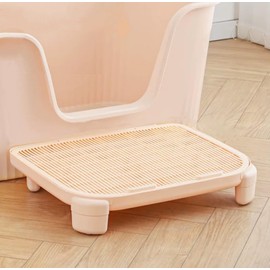 Cat Litter Mat Litter Trapping Mat,19.69"X15.95"X3.54" Litter Box Mat,Waterproof Cat Mats for Litter Large,Easy Clean,Non-Slip Litter Mat for Cat,Urine-Proof Kitty Litter Catcher Mat,Washable (Cream)