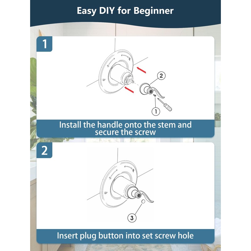 Shower Handle Replacement, Compatible for Delta 13/14 & 1300/1400 Series