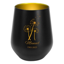 private grief Mourning Light as Memory of Deceased – Dandelion – with Name Engraving (Black)