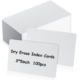 Harloon 100 Pcs Dry Erase Index Cards 3 x 5 Inch Laminated Reusable Dry Erase Note Cards Sheets for Office to Do List(White)