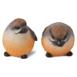 Napco Woodland Bird Yellow, Orange, and Brown 3 Inch Resin Figurine Set of 2