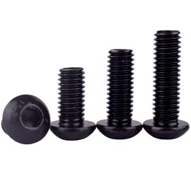 KOSJETHAS 20PCS 1/4-20 x 3/8" Button Head Socket Cap Screws Bolts, Allen Hex Drive, Black Oxide Alloy Steel 10.9 Grade, UNC Machine Fully Thread