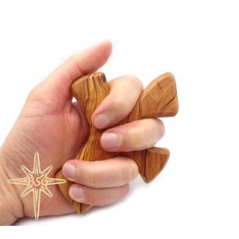 Dacaret Factory BSG Healing Olive Wood Cross, 5 inches comes with the Healer prayer engraved on it, praying Holding Palm 5T, 3.5W, Brown, Yellow