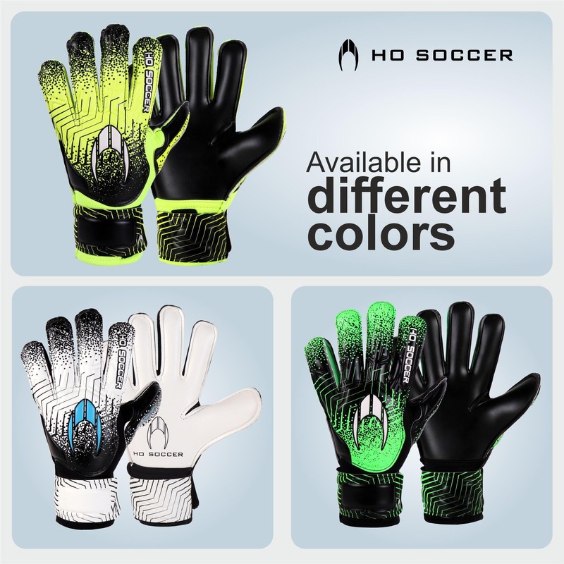 HO Soccer Force Green Goalkeeper Gloves, Unisex, Kids, Black/Lime, 6