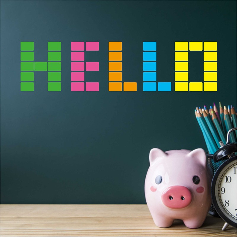 PARLAIM Rectangle Color Coding Labels, 3/4"x1/2" Rectangular, 7 Multi Bright