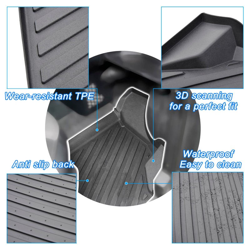 LDETXY Floor Mats for Can Am Defender 16-25, TPE Front