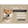mrdeco Metal Sign 12 x 18 cm Curved Shiba Inu