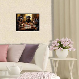 QACEYID Diamond Painting Kits for Adults Rottweiler Dogs Playing Poker Diamond Art DIY 5D Full Round Drill Crystal Rhinestone Arts and Crafts for Home Decor Wall Decor 12x16 inch