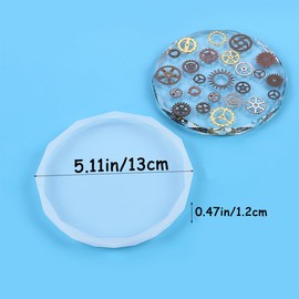 5 PCS Coaster Molds Round Geode Diamond Edge Crystal Coasters Silicone Mold Resin Coaster Silicone Molds Epoxy Resin Moulds DIY Art Craft Cup Mats for DIY Resin Bowl mats Candle Holder Home Decoration