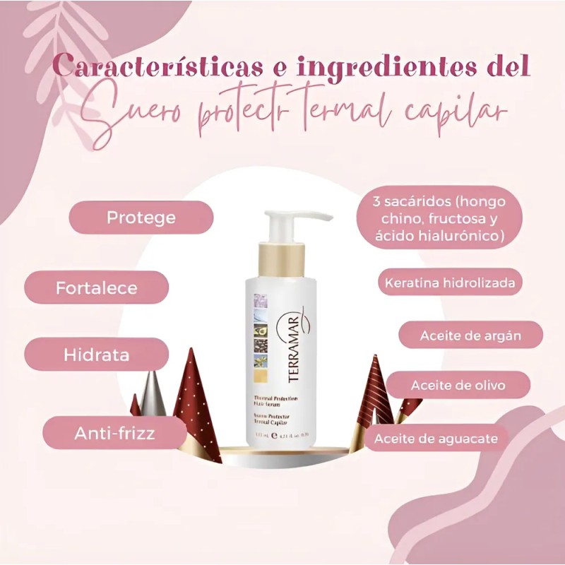3 Piezas Serum Capilar Protector De Calor Terramar + Regalo
