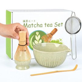 WuikerDuo Green Premium Matcha Set, 5-Piece Complete Set with Bamboo Whisk & Bowl for Traditional Tea Ceremony, Perfect for Matcha Lovers & Stylish Tea Moments and Modern Matcha Creations