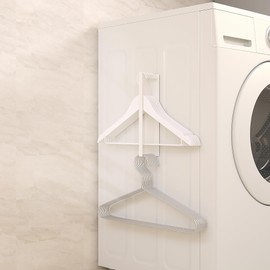 Magnetic Hanger Holder,Clothes Storage Rack,Coat Hanger Organizer for Washing Machine,Magnetic Shelf Organizer for Closet Laundry Room