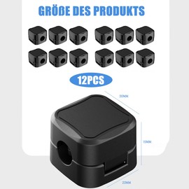 Honeyes-12 Stück Magnetische Kabelhalter – Verstellbare & Selbstklebende Kabelclips für Schreibtisch/Nachttisch, Starke Haftung – Organisiert Ladekabel, HDMI, USB, Audiokabel
