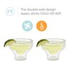 Outset Stemless Margarita Glasses Double Wall, Borosilicate Glassware 2 Count