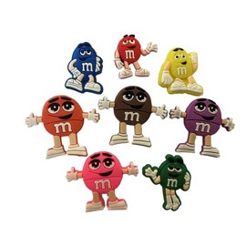 JTMTDHT 8PC Multi-colored Unisex Shoe Decoration Charm - Candy, Holiday Theme - PVC Material - Button Clasp - Circle Shape - Great Gift for Adults and Kids