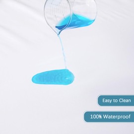 Biloban Zippered Queen Mattress Protector (3/4/5/7/9Inches), Waterproof Mattress Cover & Encasement, 6 Sides Wrapping Box Spring Cover Low Profile