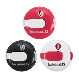 PATIKIL Golf Score Counters Set of 3 Mini Golf Shot Stroke Attachment Counters Clicker Clips for Golfer Glove Bag Hat White Red Red Red Black