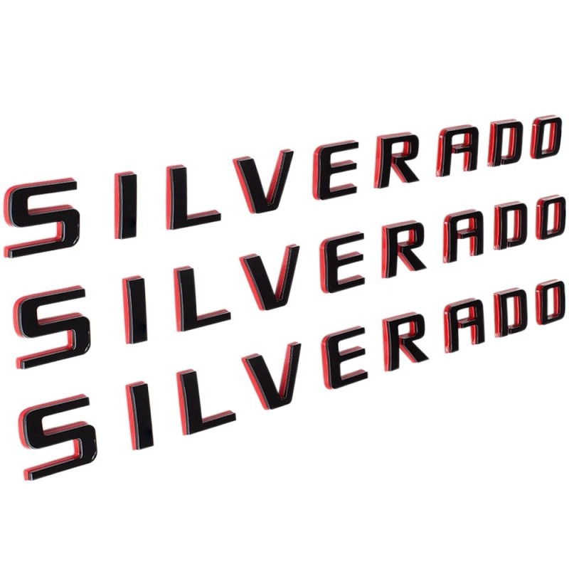 Unbranded 4PCS Black & Red Emblems Letter Badge Nameplate For