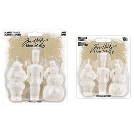 Tim Holtz Idea-Ology 2023 Christmas Holiday Salvaged Figures - Large & Small - Bundle of Two Items