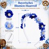 Women's Flower Headband Dirndl - Blue Oktoberfest Accessory Set
