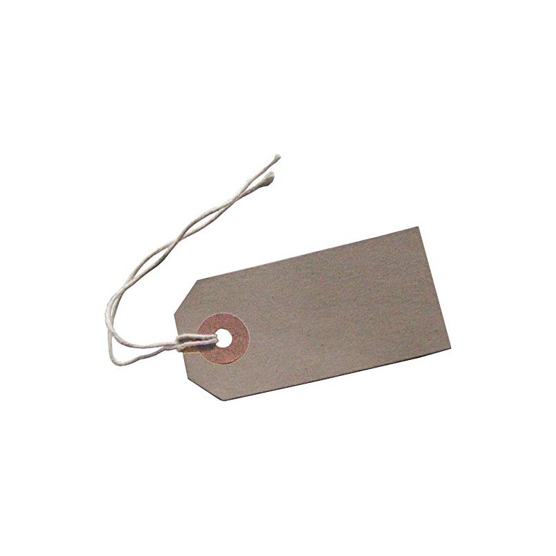 50 Small Brown/Buff (Manilla) Strung 70x35mm Tag/Tie On Luggage Labels