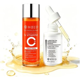 Kit Facial Tónico Vit C Antioxidante + Sérum Iluminador Weud