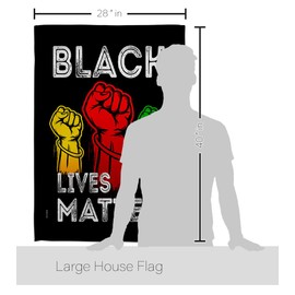 Justice for BLM Wall Decor American Flag Banner Pack Patio Lawn Garden Patriotic Outdoor Decorations Indoor Tapestry Yard Sign Black History Month BLM African Americans Heritage Made in USA
