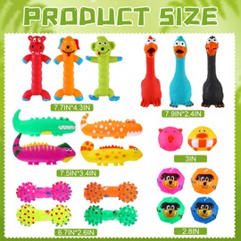 Shappy 20 Pcs Squeak Latex Puppy Toy Squeaky Dog Toys Rubber Small Squeaky Balls Rubber Toys Funny Animal for Small Medium Large Pets Interactive Play Fetch Reduce Separation Anxiety (Lovely)