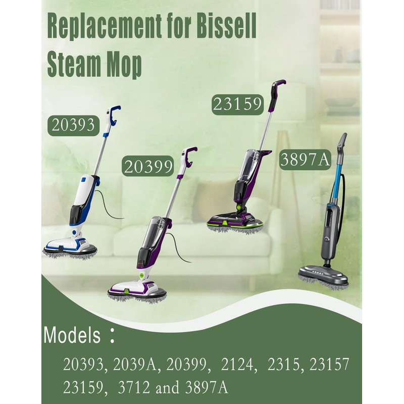 6-Pack Spin Mop Brush Replacement for Bissell Spinwave Steam Mop