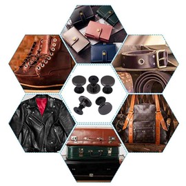 Wytino Brass Rivet, 20sets Rivet Buttons Press Studs Brass Flat Head Strap Rivets and Screw for Luggage Leather Craft Bag Screws (5mm)