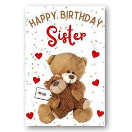 Second Ave Sister I Love You Bear Cute Happy Birthday Card Greetings Card