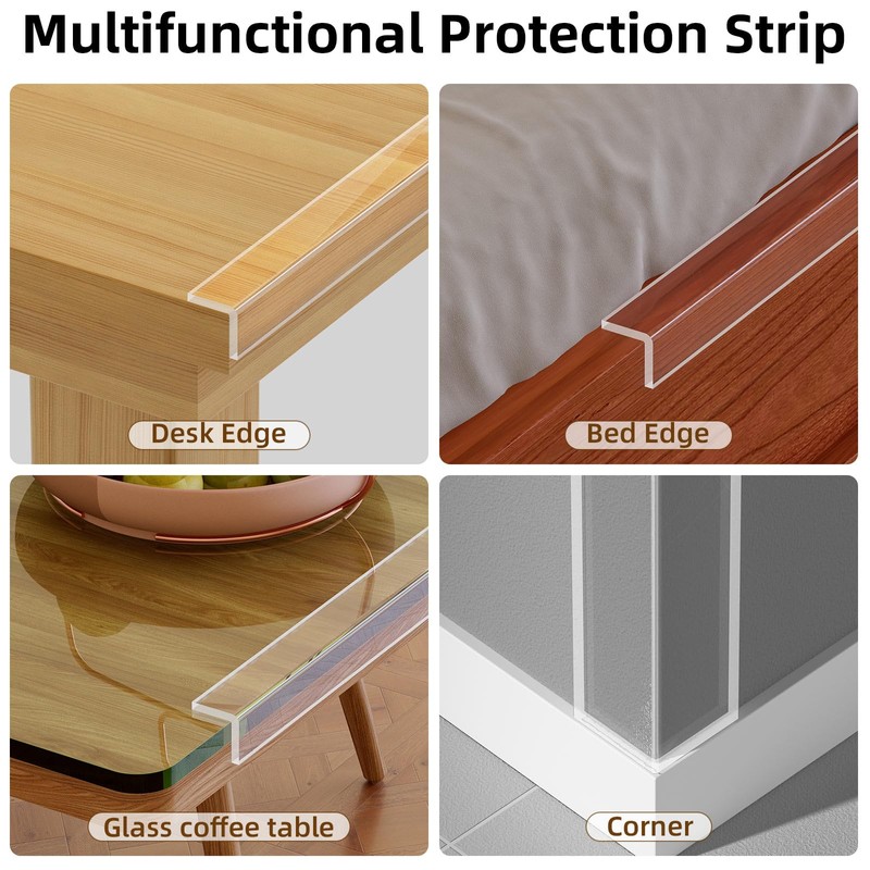 COUMENO 2Pack Clear Edge Protector,Safe Corner Protector, Anti-Sharp Edge Protector,