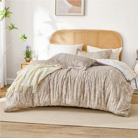 Love's cabin Light Taupe Twin Comforter Set - Twin Size Comforter Set Dorm Bedding, 2 Pieces Cute Floral Bedding Comforter Set for Women, Soft Reversible Flowers Comforter, 1 Comforter & 1 Pillow Sham