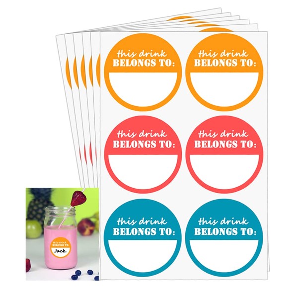 Besttile Drink Stickers, 504 Pcs, 1.5 inch Paper, Ideal for