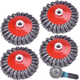 Wire Brush Angle Grinder: M14 125 mm Wire Brushes for Angle Grinder, Angle Grinder, Disc Brush, Cup Brush, Angle Grinder, Wire Brush Set for Descaling, Polishing and Deburring (4)