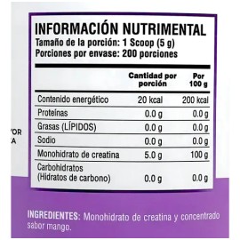 Creatina Monohidratada The One 1 Kg Sabor Mango 200 Porciones                                                                                         