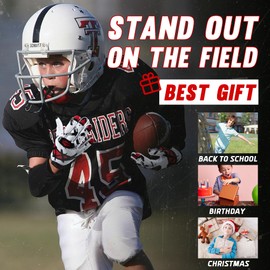 AIGEVTURE Youth Football Gloves Kids Receiver Sticky Football Gloves for Boys Girls White XS