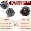 Qunlinta 2 PCS Large Messy Bun Hair Piece, Thick Wavy