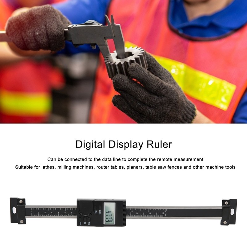 LCD Digital Display Ruler Aluminum Alloy Vertical Machine Displacement Caliper