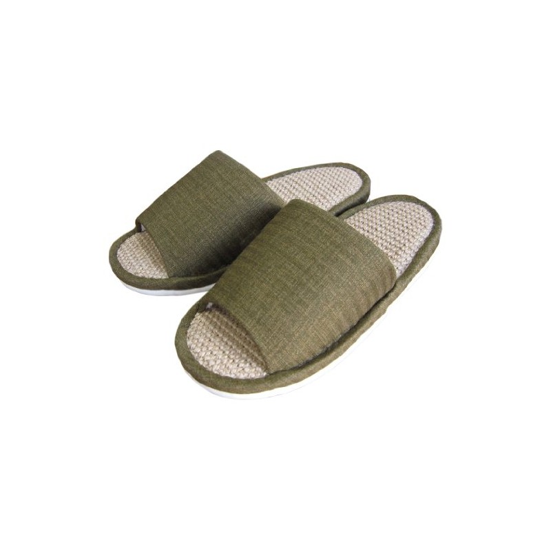船見 麻スリッパ グリーン M 1585