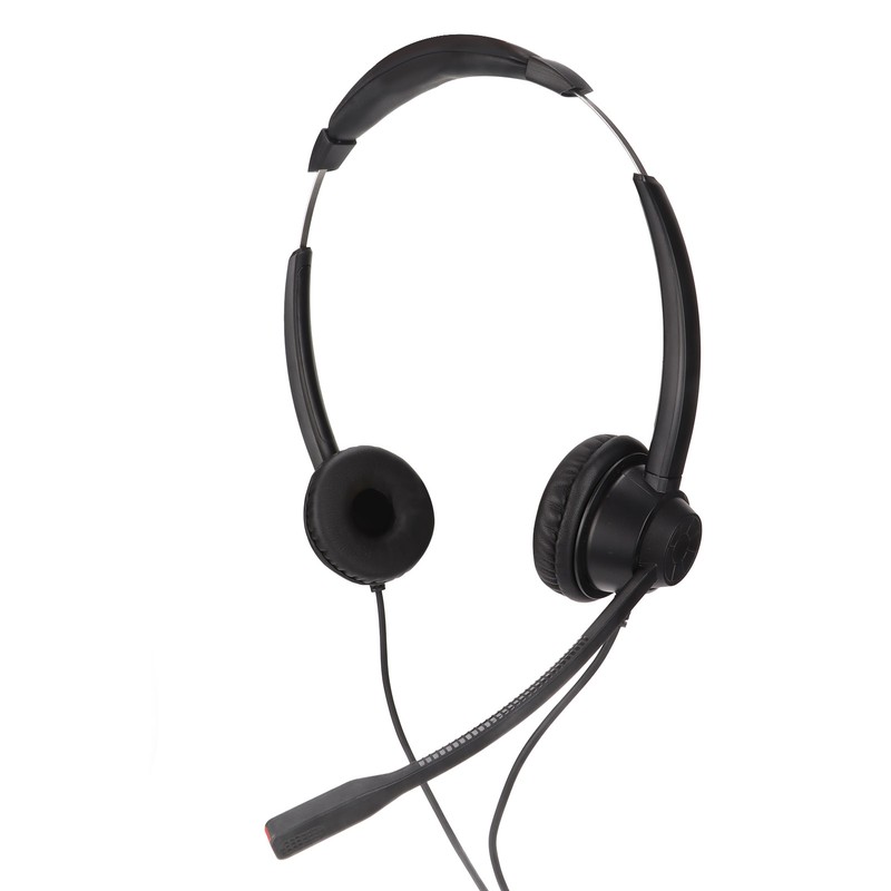 RJ9 Headset Noise Cancelling Mute Function Corded Business Headphone with