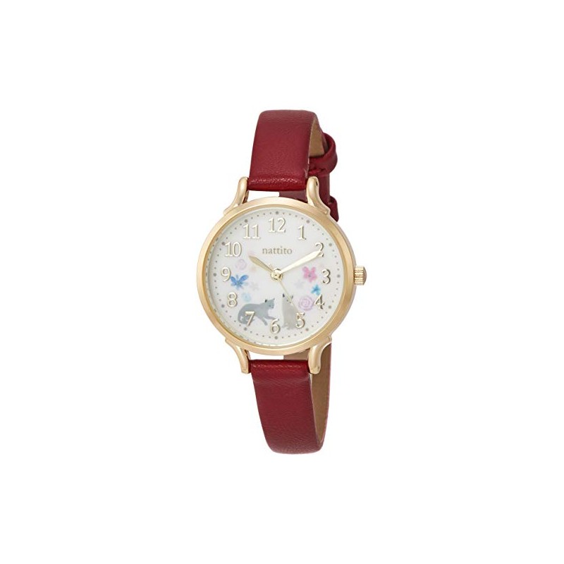 Fieldwork GY006 Women's Analog Wristwatch, Syrup, Leather Strap, red, Watch