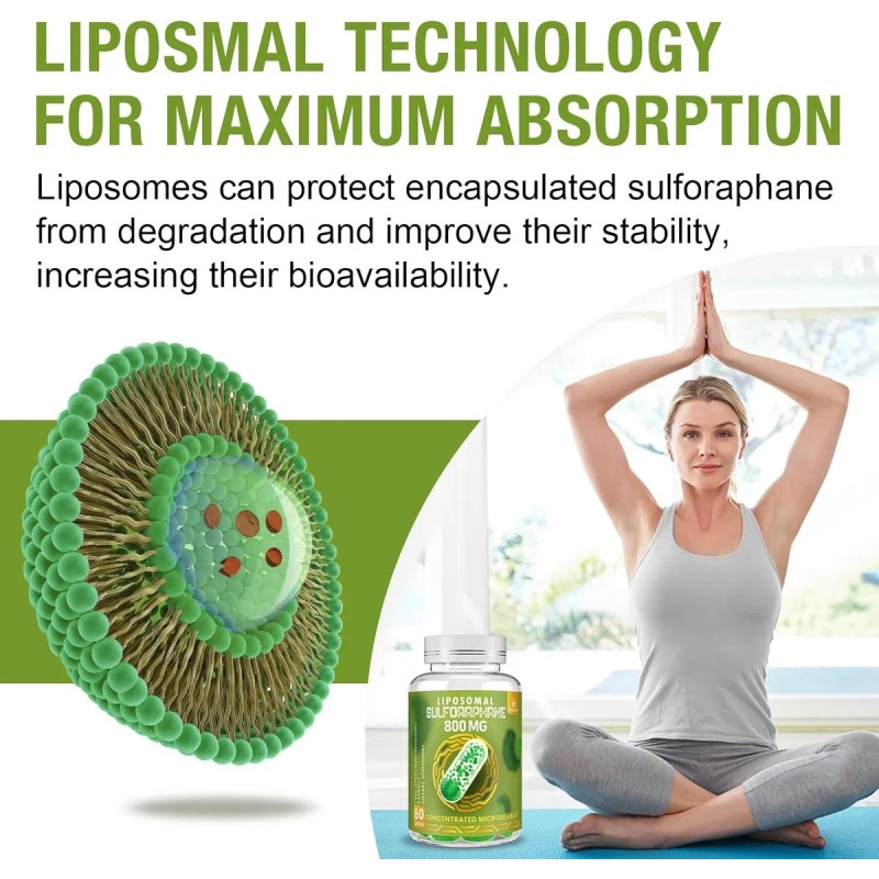 Sulforafano Liposomal Apoyo Hepatico 800 Mg 60 Capsulas Sabor Sin