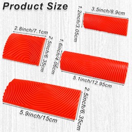 5 Pcs Wood Graining Tools, Soft Rubber Wood Graining Knurling Tool DIY Painting Look Like Natural Wood Grain Brushes Wood Pattern Faux Wood Texture for Decorative Painting